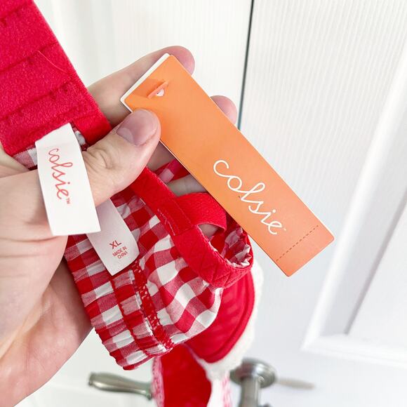 Colsie Red Gingham Woven Bralette - Picture 9 of 9